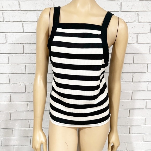 J.Crew Vintage Rib Wide-Strap Tank Top in Stripe - Size Large - Picture 1 of 10